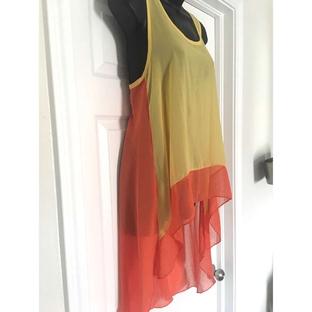 Razor-Back Sheer High-Low Top